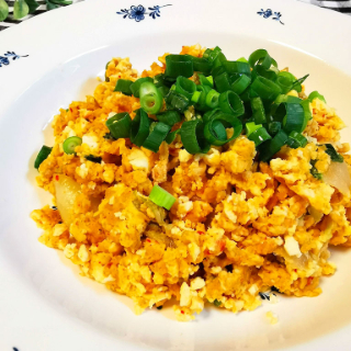 豆腐とオートミールのキムチチャーハン