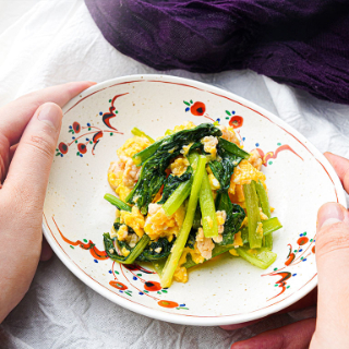 小松菜と鶏そぼろのふわっふわ卵炒め